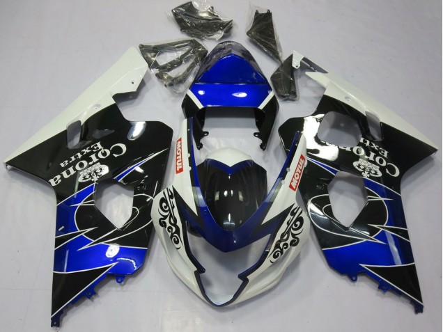 2004-2005 Suzuki GSXR 600 / GSXR 750 Motorcycle Fairings - White Blue Black Corona Motul UK
