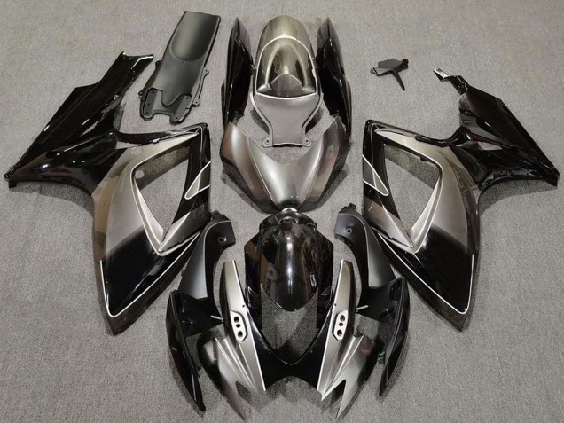 2006-2007 Suzuki GSXR 600 / GSXR 750 Motorcycle Fairings - Dark Silver Glossy Black UK