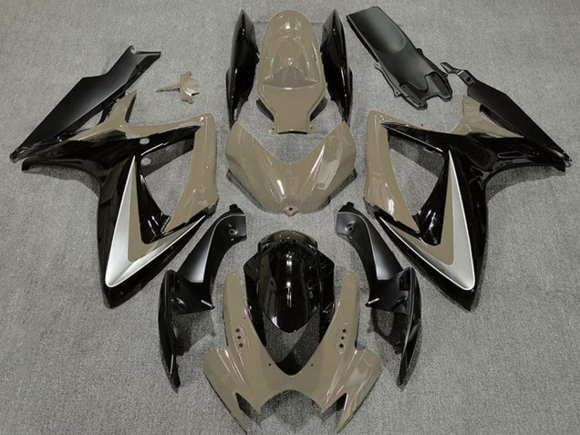 2006-2007 Suzuki GSXR 600 / GSXR 750 Motorcycle Fairings - Desert Tan Silver Glossy Black OEM Style UK