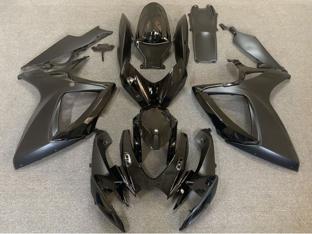 2006-2007 Suzuki GSXR 600 / GSXR 750 Motorcycle Fairings - Glossy Black Matte Black UK