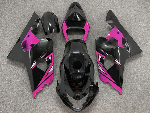 2004-2005 Suzuki GSXR 600 / GSXR 750 Motorcycle Fairings - Glossy Black Pink UK