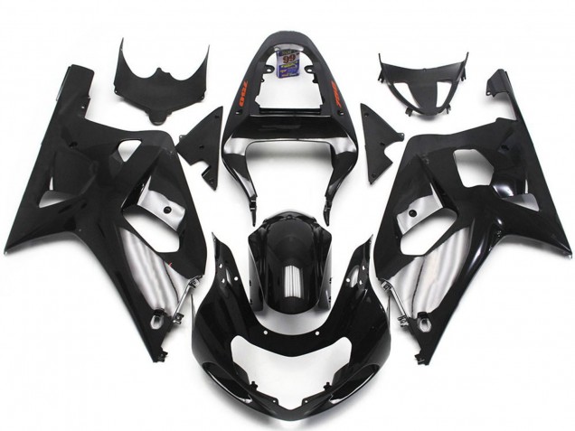 2001-2003 Suzuki GSXR 600 / GSXR 750 Motorcycle Fairings - Glossy Black Silver UK