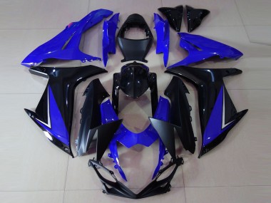 2011-2024 Suzuki GSXR 600 / GSXR 750 Motorcycle Fairings - Blue Glossy Black UK
