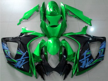 2006-2007 Suzuki GSXR 600 / GSXR 750 Motorcycle Fairings - Green Black Blue UK