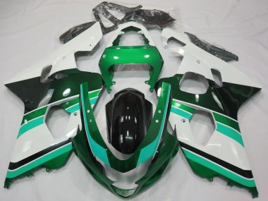 2004-2005 Suzuki GSXR 600 / GSXR 750 Motorcycle Fairings - Glossy Green Green White UK