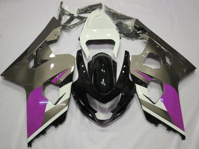 2004-2005 Suzuki GSXR 600 / GSXR 750 Motorcycle Fairings - White Pink Grey Glossy Black UK