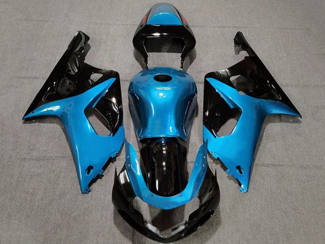 2001-2003 Suzuki GSXR 600 / GSXR 750 Motorcycle Fairings - Light Blue Glossy Black UK