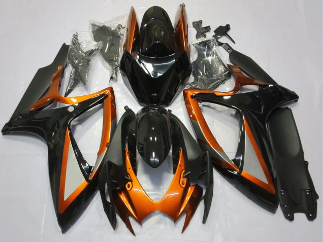 2006-2007 Suzuki GSXR 600 / GSXR 750 Motorcycle Fairings - Orange Glossy Black Matte Black UK