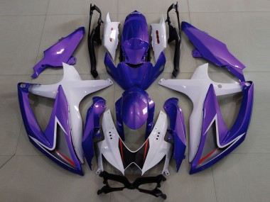 2008-2010 Suzuki GSXR 600 / GSXR 750 Motorcycle Fairings - White Purple Black UK