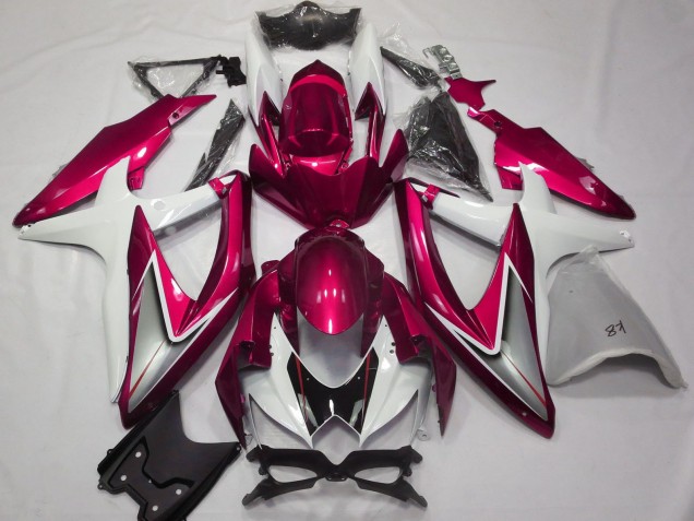 2008-2010 Suzuki GSXR 600 / GSXR 750 Motorcycle Fairings - White Red Silver Black UK