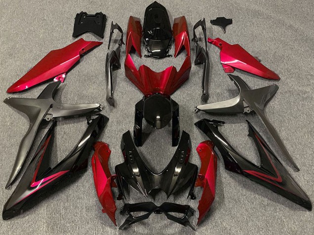 2008-2010 Suzuki GSXR 600 / GSXR 750 Motorcycle Fairings - Red Glossy Black Matte Black UK