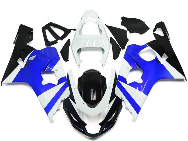 2004-2005 Suzuki GSXR 600 / GSXR 750 Motorcycle Fairing Kits - White Blue Glossy Black UK