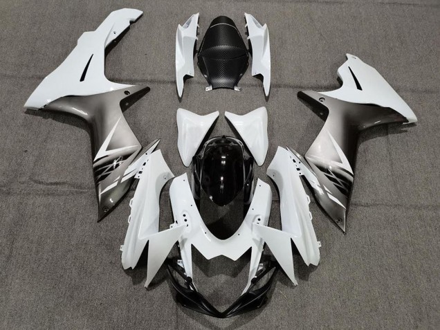 2011-2024 Suzuki GSXR 600 / GSXR 750 Motorcycle Fairings - White Grey Black UK