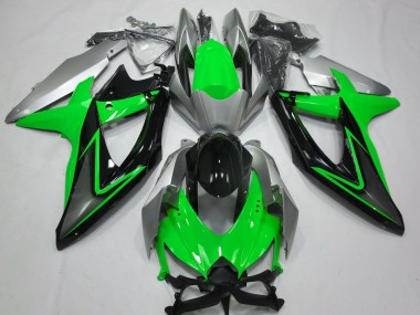 2008-2010 Suzuki GSXR 600 / GSXR 750 Motorcycle Fairings - Silver Green Grey Black UK