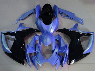 2006-2007 Suzuki GSXR 600 / GSXR 750 Motorcycle Fairings - Light Blue Glossy Black UK