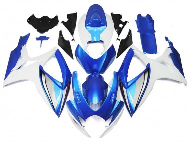 2006-2007 Suzuki GSXR 600 / GSXR 750 Motorcycle Fairings - White Blue OEM Style UK