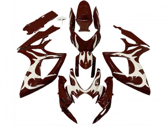 2006-2007 Suzuki GSXR 600 / GSXR 750 Motorcycle Fairings - Maroon Red White UK