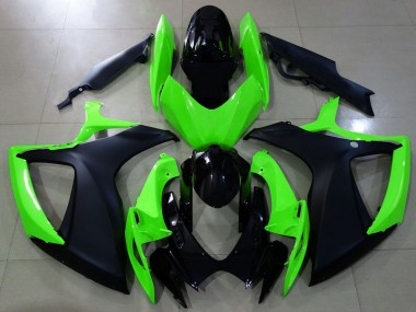2006-2007 Suzuki GSXR 600 / GSXR 750 Motorcycle Fairings - Green Glossy Black Matte Black UK