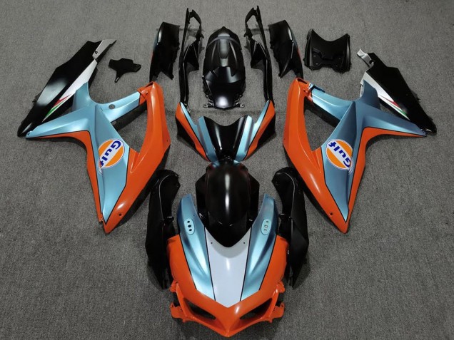 2008-2010 Suzuki GSXR 600 / GSXR 750 Motorcycle Fairings - Orange Blue Black Gulf UK