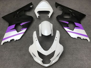 2004-2005 Suzuki GSXR 600 / GSXR 750 Motorcycle Fairings - White Purple Matte Black UK