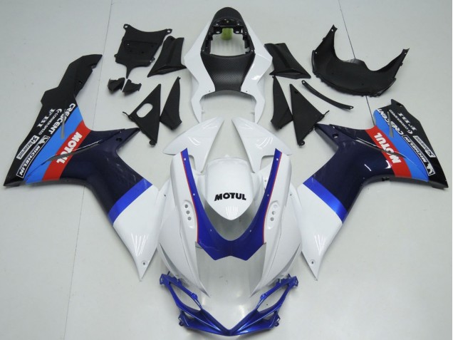 2011-2024 Suzuki GSXR 600 / GSXR 750 Motorcycle Fairings - White Blue Black Red Motul UK