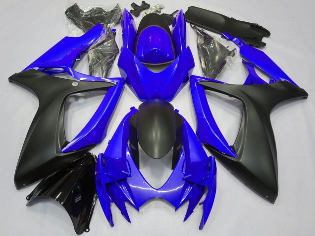 2006-2007 Suzuki GSXR 600 / GSXR 750 Motorcycle Fairings - Blue Matte Black UK