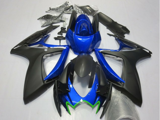 2006-2007 Suzuki GSXR 600 / GSXR 750 Motorcycle Fairings - Blue Matte Black Green OEM Style UK