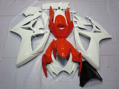 2006-2007 Suzuki GSXR 600 / GSXR 750 Motorcycle Fairings - White Red UK