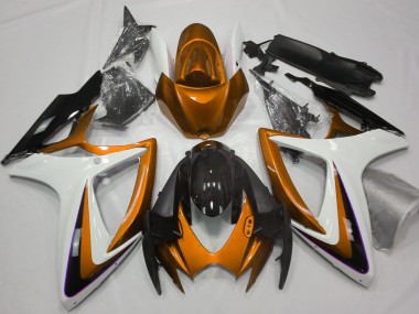 2006-2007 Suzuki GSXR 600 / GSXR 750 Motorcycle Fairings - Orange White Glossy Black UK