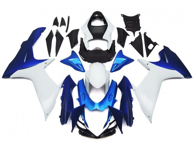 2011-2024 Suzuki GSXR 600 / GSXR 750 Motorcycle Fairings - White Blue UK
