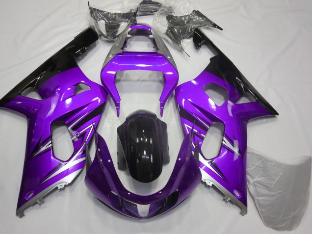 2001-2003 Suzuki GSXR 600 / GSXR 750 Motorcycle Fairings - Purple Silver Glossy Black UK