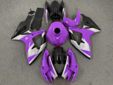 2006-2007 Suzuki GSXR 600 / GSXR 750 Motorcycle Fairings - Purple Silver Glossy Black UK