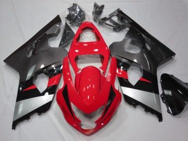 2004-2005 Suzuki GSXR 600 / GSXR 750 Motorcycle Fairings - Red Silver Black UK