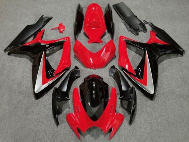 2006-2007 Suzuki GSXR 600 / GSXR 750 Motorcycle Fairings - Red Grey Glossy Black OEM Style UK