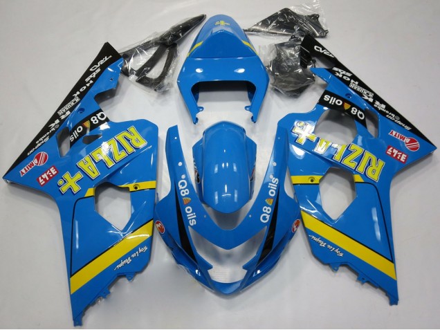 2004-2005 Suzuki GSXR 600 / GSXR 750 Motorcycle Fairings - Blue Gold Black Rizla UK