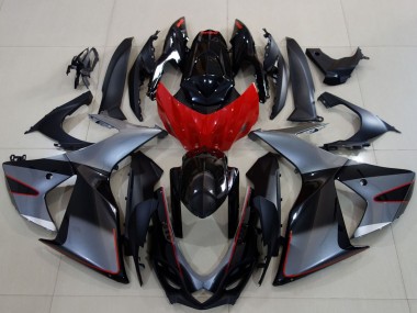 2011-2024 Suzuki GSXR 600 / GSXR 750 Motorcycle Fairings - Grey Red Glossy Black UK