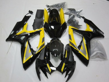 2006-2007 Suzuki GSXR 600 / GSXR 750 Motorcycle Fairings - Yellow Silver Glossy Black UK
