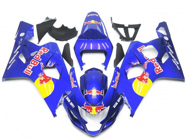 2004-2005 Suzuki GSXR 600 / GSXR 750 Motorcycle Fairings - Blue Yellow Red Bull Style UK