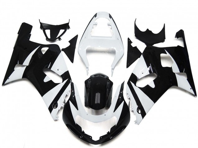 2001-2003 Suzuki GSXR 600 / GSXR 750 Motorcycle Fairings - White Glossy Black OEM Style UK