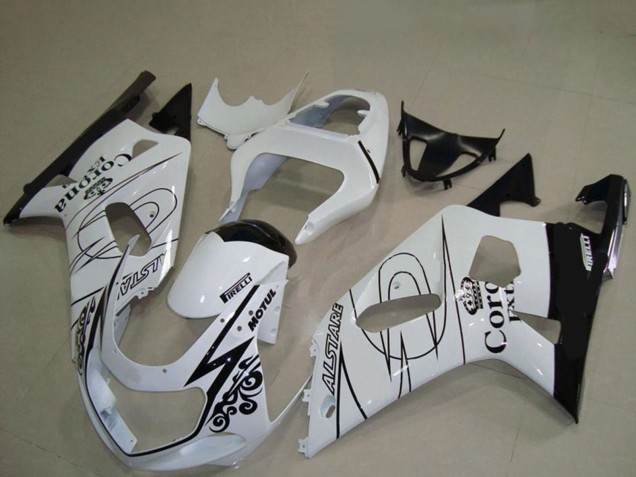 2001-2003 Suzuki GSXR 600 / GSXR 750 Motorcycle Fairings - White Black Corona Alstare UK