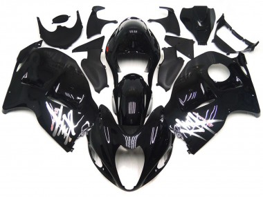1996-2007 Suzuki GSXR 1300 Motorcycle Fairings - Glossy Black with Silver Decals UK