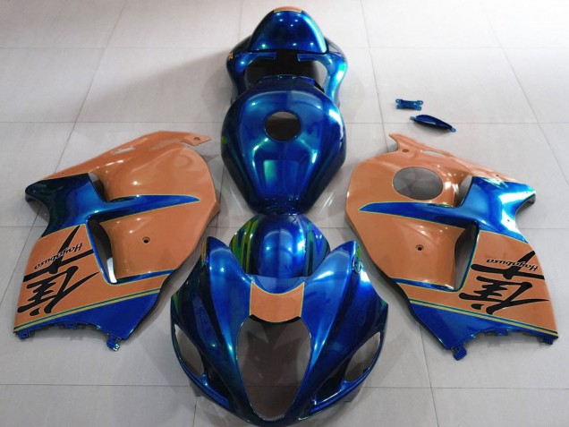1996-2007 Suzuki GSXR 1300 Motorcycle Fairings - Glossy Blue and Desert Tan UK