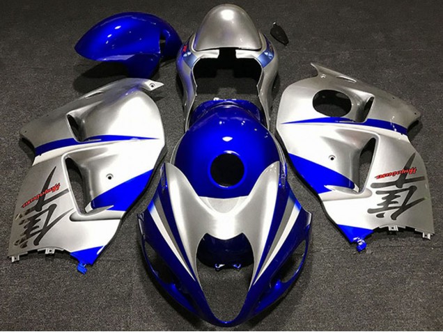 1996-2007 Suzuki GSXR 1300 Motorcycle Fairings - Silver Blue UK