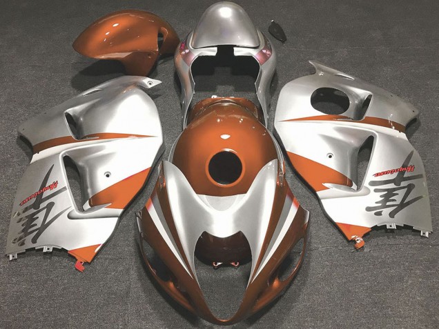 1996-2007 Suzuki GSXR 1300 Motorcycle Fairings - Glossy Orange and Silver UK