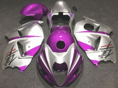 1996-2007 Suzuki GSXR 1300 Motorcycle Fairings - Glossy Pink and Silver UK