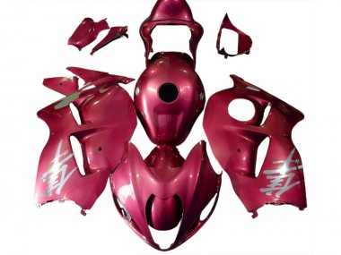 1996-2007 Suzuki GSXR 1300 Motorcycle Fairings - Glossy Red Silver Logo UK