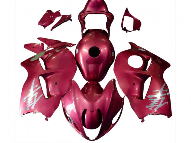 1996-2007 Suzuki GSXR 1300 Motorcycle Fairings - Glossy Red Silver Logo UK