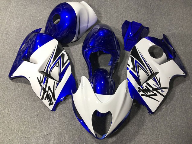 1996-2007 Suzuki GSXR 1300 Motorcycle Fairings - Glossy White Deep Blue UK
