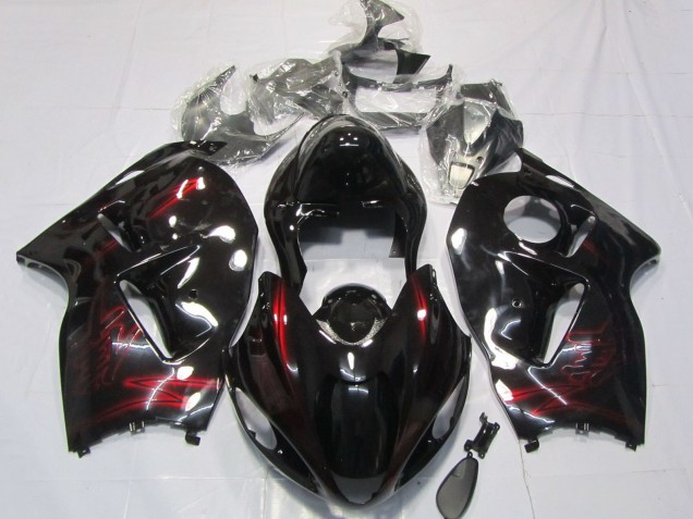 1996-2007 Suzuki GSXR 1300 Motorcycle Fairings - Red Glossy Black UK