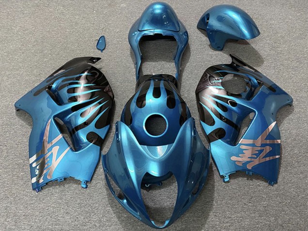 1996-2007 Suzuki GSXR 1300 Motorcycle Fairings - Sky Blue and Black UK